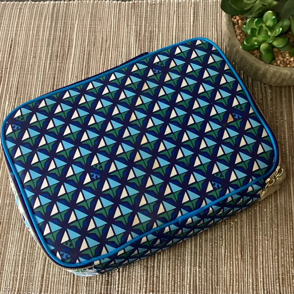 Tory Burch Blue and White Travel Bag